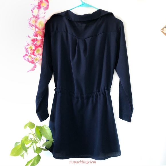 S Korea Chiffon Long Sleeve Cinched Waist dress - Picture 2 of 5